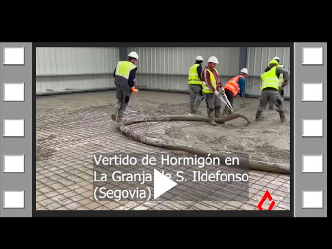 Bombeo hormigón construcción nave industrial Segovia